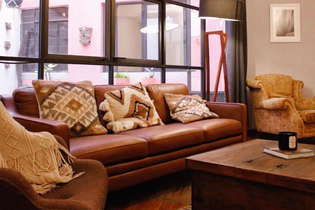 New Mex Inspired Bo-Ho Chic Apartment With Private Patio And Roof Terrace Mexico City Luaran gambar